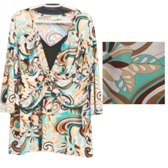 Cato Stretchy Floral Pullover Womans Top 22/24 - Picture 1 of 15